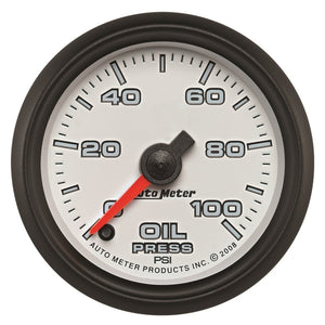 AutoMeter 19552 Autometer Pro-Cycle Gauge Oil Pressure 2 1/16in 100psi Digital Stepper Motor White