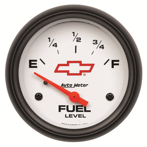 AutoMeter 5814-00406 AutoMeter Gauge Fuel Level 2-5/8in. 0 Ohm(e) to 90 Ohm(f) Elec fits Chevy Red Bowtie White