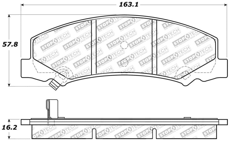 Stoptech 309.1159 Sport Brake Pads w/Shims and Hardware - Rear