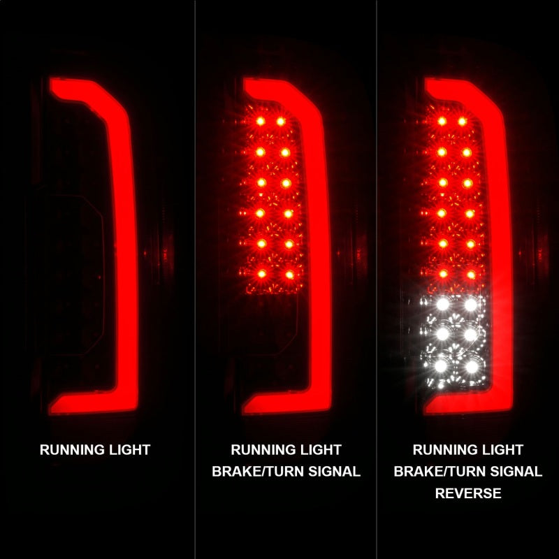 ANZO 311434 fits GMC 15-21 Canyon Full LED Taillights w/ Red Lightbar Black Housing/Clear Lens