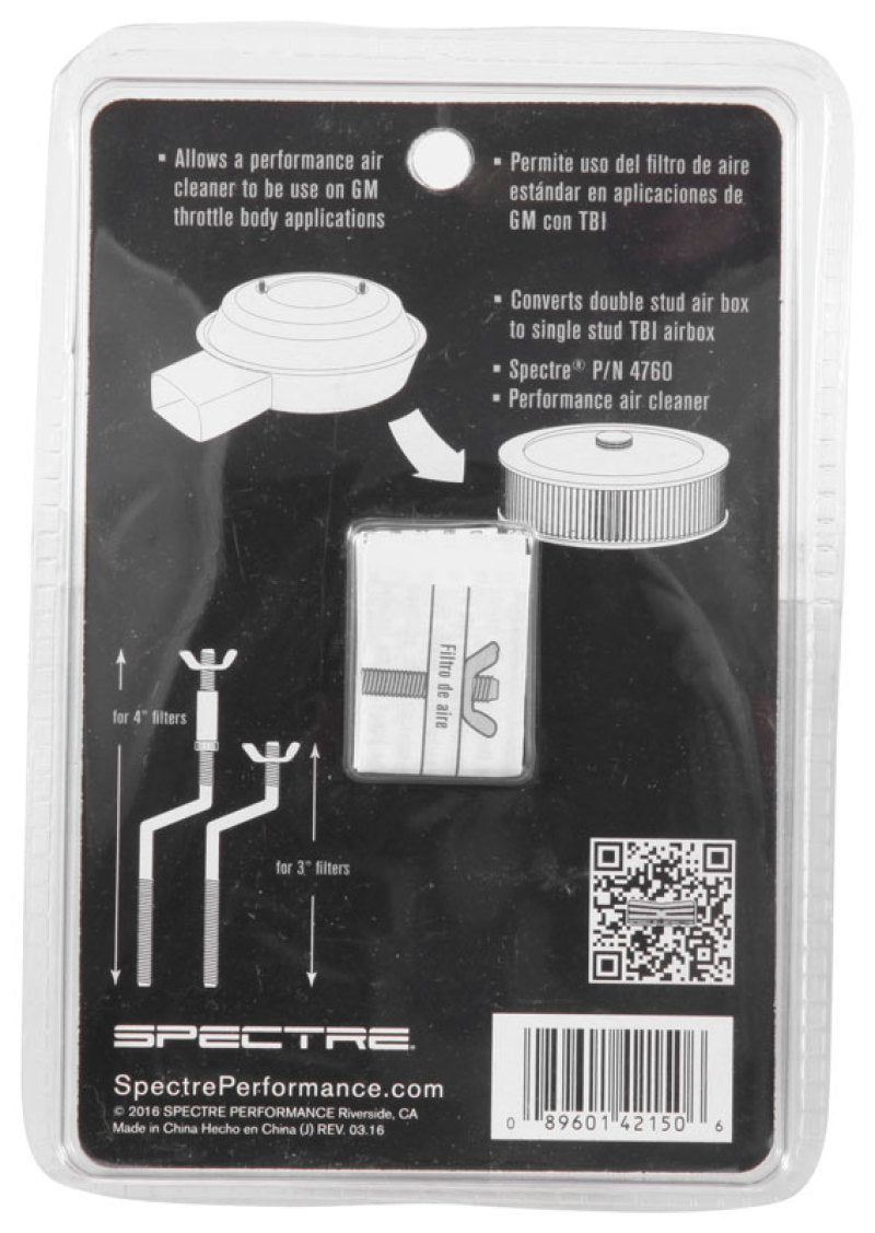 Spectre 4215 fits GM TBI Air Cleaner S-Stud Mounting Hardware (5in. Offset)