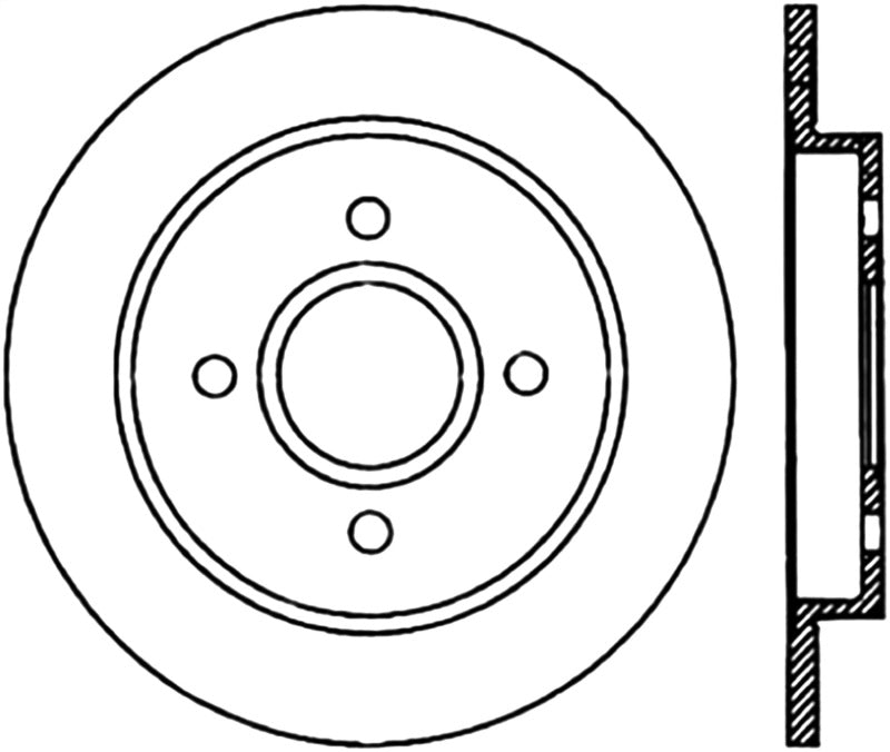 Stoptech 126.61070CSR Power Slot 14-19 Ford Fiesta / 01-07 Ford Focus Slotted Left Rear Cryo Rotor