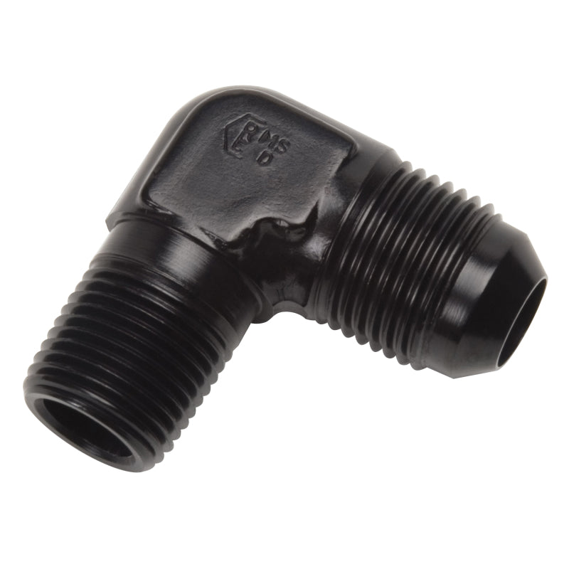 Russell 660823 Performance -6 AN to 1/4in NPT 90 Degree Flare to Pipe Adapter (Black)
