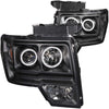 ANZO 111161 2014 fits Ford 09-20 F-150 Projector Headlights w/ Halo Black (CCFL)