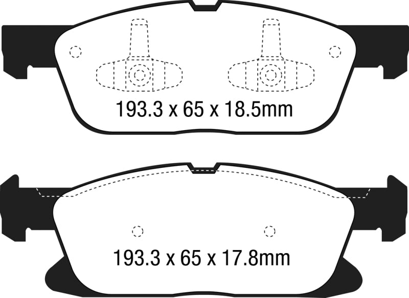 EBC DP23046 15+ fits Ford Edge 2.0 Turbo FWD Greenstuff Front Brake Pads