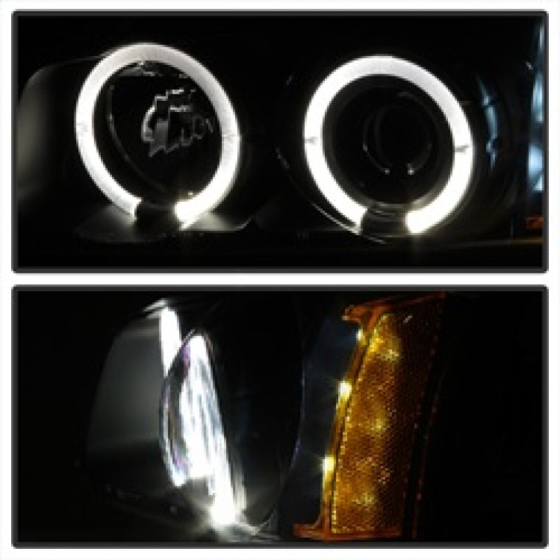Spyder 5009456 fits Chevy 03-06 Silverado 1500 Projector LED Halo LED Amber Ref