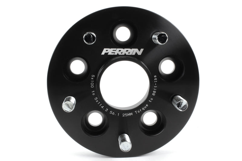 Perrin PSP-WHL-226BK Wheel Adapter 25mm Bolt-On Type 5x100 to 5x114.3 w/ 56mm Hub (Set of 2)