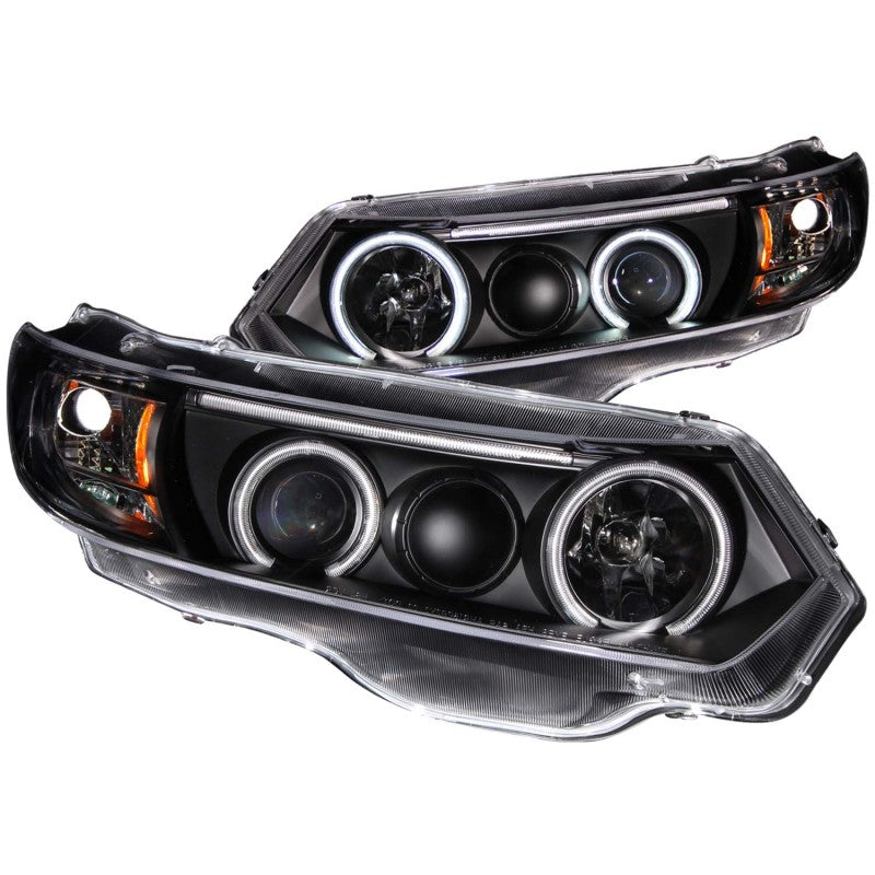 ANZO 121062 2011 fits Honda 06-20 Civic Projector Headlights w/ Halo Black (CCFL)