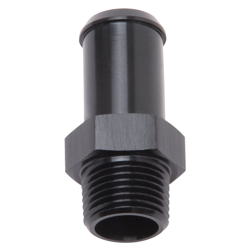 Edelbrock 8187 Hose End Straight 3/8In NPT to 5/8In Barb Black Anodize