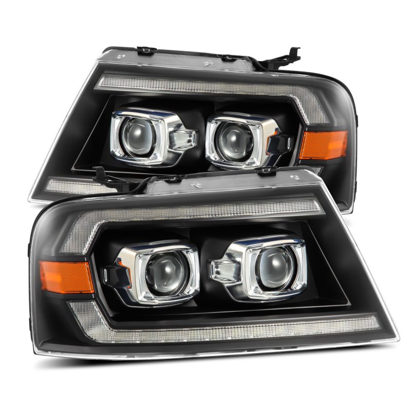 AlphaRex 880134 fits Ford 04-08 F150 PRO-Series Projector Headlights Alpha-Black w/ Sequential Signal and DRL