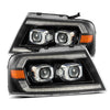 AlphaRex 880131 fits Ford 04-08 F-150 (No 2004 Heritage) LUXX-Series LED Proj HL Alpha-Blk w/Actv Lgt / Seq. Sig