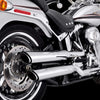 Vance 16343 & Hines HD Softail Fatboy 07-17 Twin Slash Chrome PCX Slip-On Exhaust