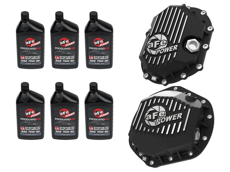 aFe 46-7707AB Power Front/Rear Diff Cover Kit w/ Oil 11-19 fits GM Diesel Trucks V8 (AAM 9.25-12 & AAM 11.5-14)