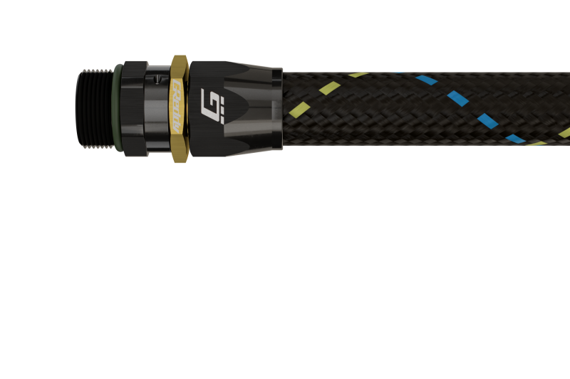 GReddy 12810800 AN08 STRAIGHT ORB MALE BLACK/GOLD ANODIZED