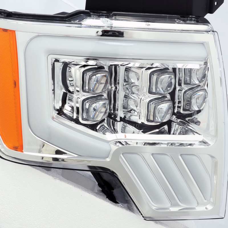 AlphaRex 880191 fits Ford 09-14 F-150 NOVA LED Projector Headlights Plank Style Chrome w/Activ Light/Seq Signal