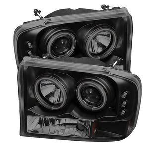 Spyder 5078865 fits Ford 99-04 F250 Super Duty Projector V 2 CCFL Halo LED Blk
