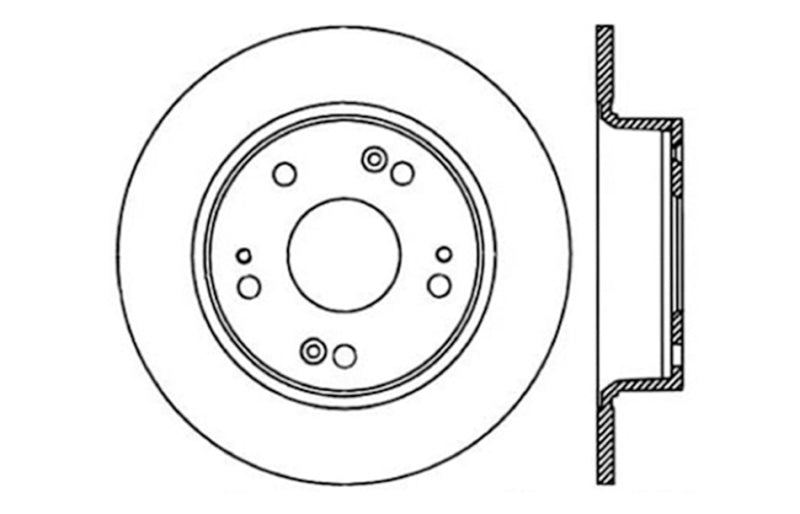 Stoptech 127.40055L 04-08 Acura TSX / 03-07 Honda Accord SportStop Slotted & Drilled Left Rear Rotor