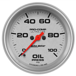 AutoMeter 4453 Autometer Ultra-Lite 66.7mm Full Sweep Electronic 0-100 PSI Oil Pressure Gauge