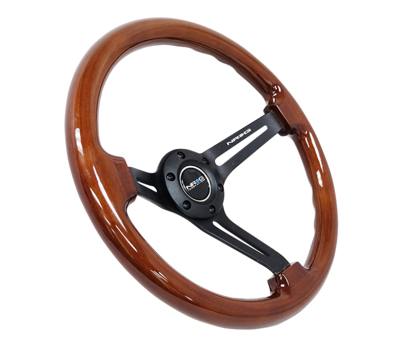 NRG RST-018BR-BK RST-018BR-BK Reinforced Steering Wheel Brown Wood w/Blk Matte