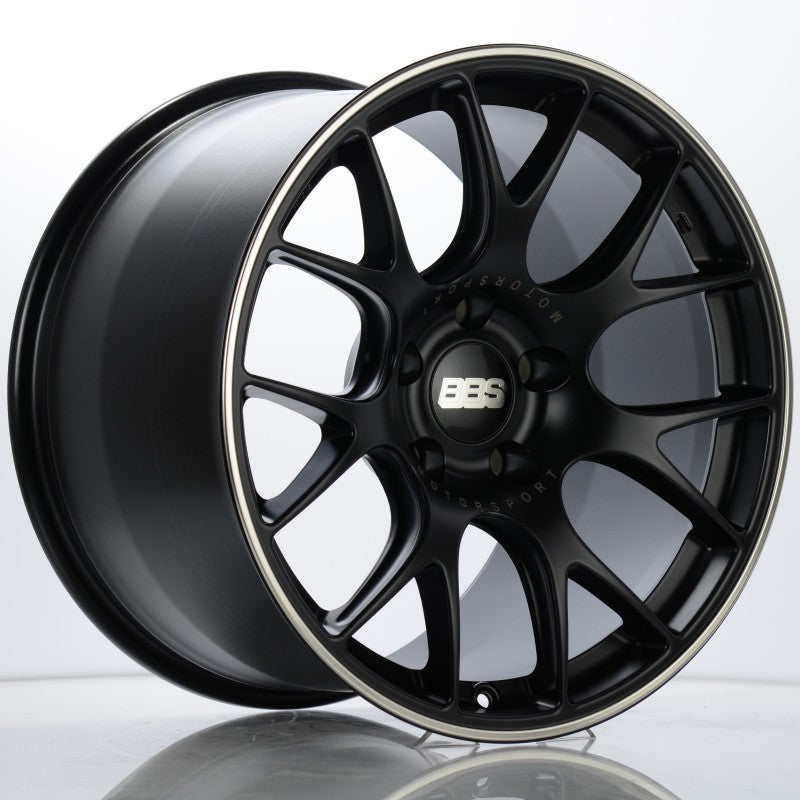 BBS CH111BPO-MTSP CH-R 19x11 5x130 ET56 CB71.6 Satin Black Polished Rim Protector Wheel w/ Motorsport Etching