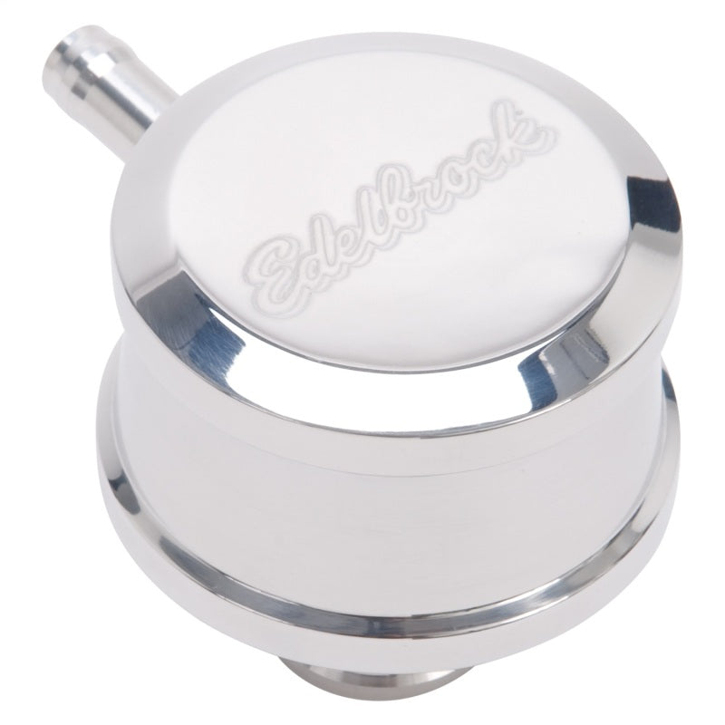 Edelbrock 4407 PCV for Valve Cover Aluminum Round Push In w/ 90-Degree Port Breather Look w/ Etched Logo