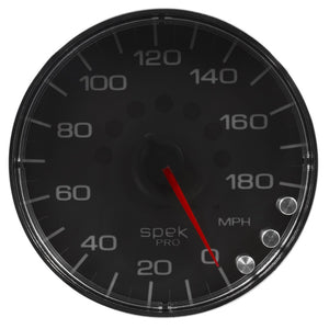 AutoMeter P230318 Autometer Spek-Pro Gauge Speedometer 5in 180 Mph Elec. Programmable Black/Chrome
