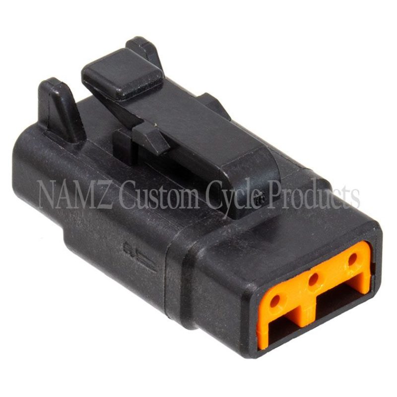 NAMZ MDP-3B Deutsch DTM 3-Position Plug w/3 Stamped Terminals & Wedgelock - Black (HD 741BK)