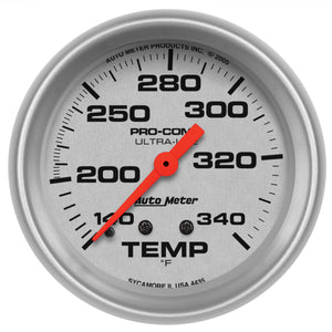 AutoMeter 4435 Autometer Ultra-Lite 2-5/8in Mechanical 140-340 Degree F Temperature Gauge