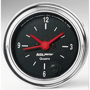 AutoMeter 2585 Autometer Traditional Chrome 2-1/16in 12HR Analog Clock Gauge