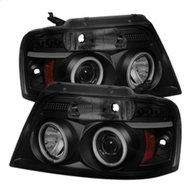 Spyder 5078834 fits Ford 04-08 F150 Projector Headlights V 2 CCFL Halo LED Blk