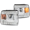 ANZO 111317 2015 Gmc Sierra Projector Headlights w/ U-Bar Chrome