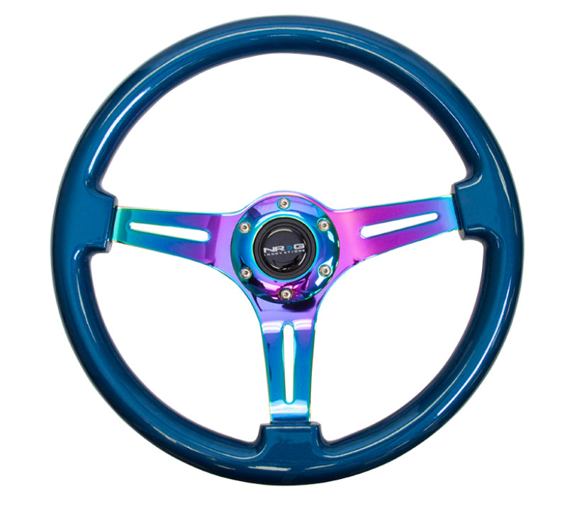 NRG ST-015MC-BL ST-015MC-BL Classic Wood Grain Steering Wheel Blue Pearl/Flake