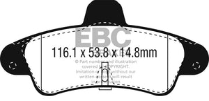 EBC UD899 2001-2003 Mercury Cougar 2.0L Ultimax2 Rear Brake Pads