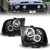 ANZO 121166 2009 fits Ford 05-20 Mustang Projector Headlights w/ Halo Black