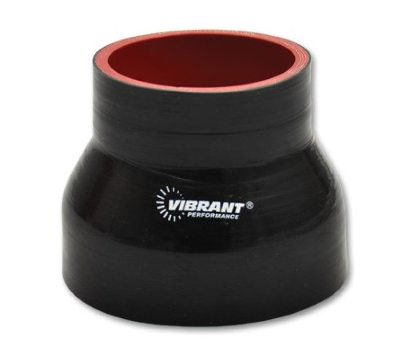 Vibrant 19741 4 Ply Reducer Couper 4.0in ID x 3.50in ID x 4.50in Long - Black