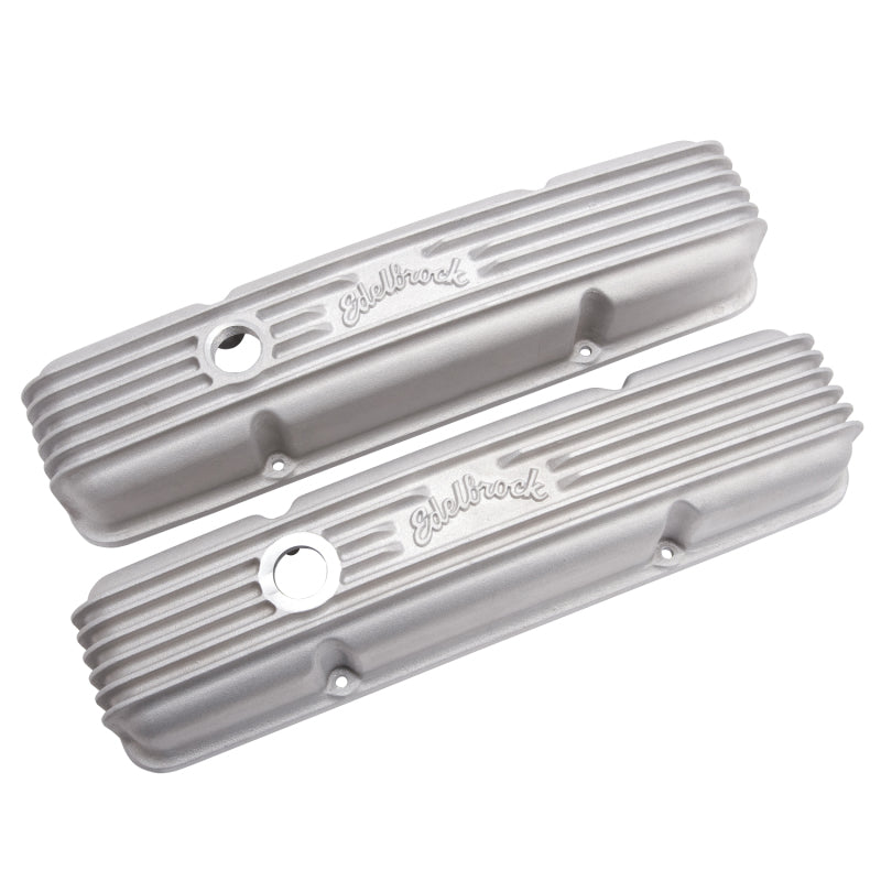 Edelbrock 41449 Valve Cover Classic Series fits Chevrolet 1959-1986 262-400 CI V8 w/ Oil Fill Hole Satin