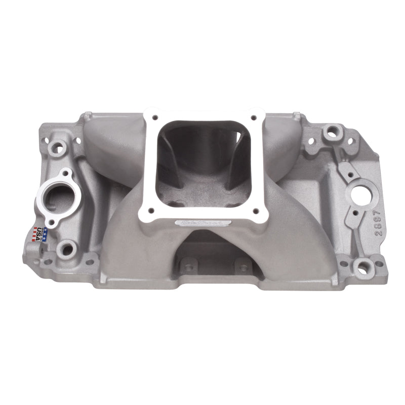 Edelbrock 2897 Manifold BBC Super Victor 632 Tall Deck Conventional Rect Port Heads