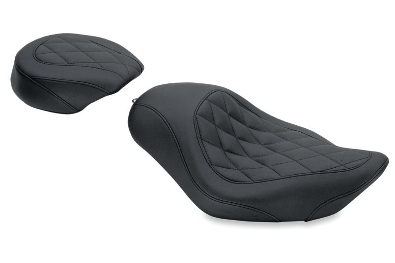 Mustang 76728 Harley Sportster Wide Tripper Solo Seat Diamond Stitch - Black