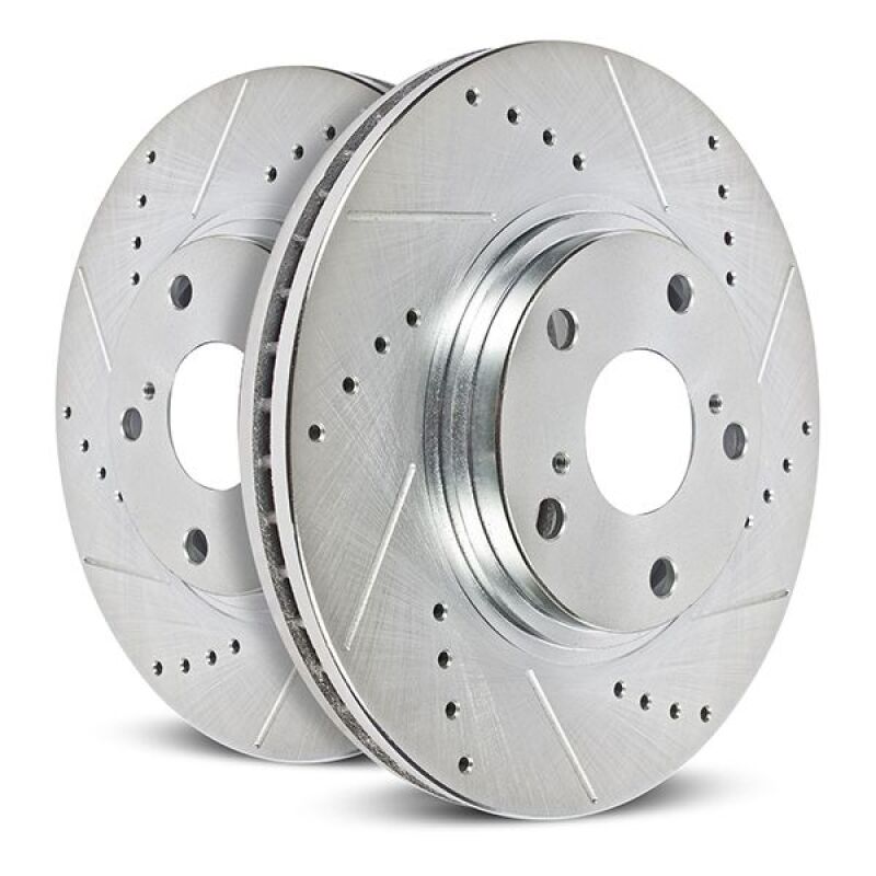 Power Stop AR85219XPR 21-24 fits Ford Edge Front Drilled & Slotted Rotor (Pair)
