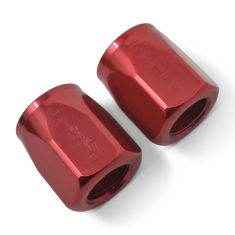 Russell 615520 Performance 2-Piece -6 AN Full Flow Swivel Hose End Sockets (Qty 2) - Polished and Red
