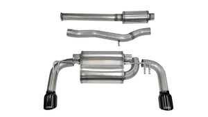 CORSA Performance 14858BLK Corsa 2008-2015 fits Mitsubishi Lancer Evolution X Sedan 2.0L Black Sport Dual Rear Cat-Back Exhaust