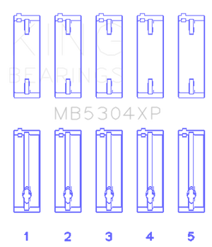 King Engine Bearings MB5304XP.026 fits Mazda (+.025) Main Bearing Set
