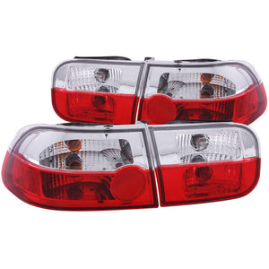 ANZO 221220 1992-1995 fits Honda Civic Taillights Red/Clear