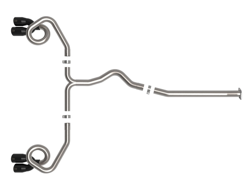 AFE 49-36809-B Takeda 3in to 2-1/2in 304 SS Cat-Back Exhaust w/ Black Tips 22-2