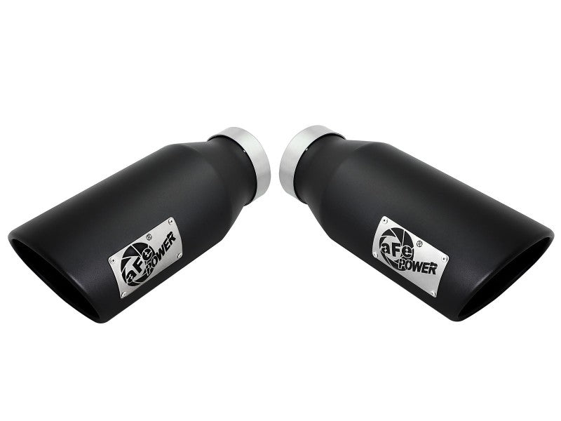AFE 49-43122-B Bore-HD 4in 409 Stainless Steel DPF-Back Exhaust w/Black Tip 15-
