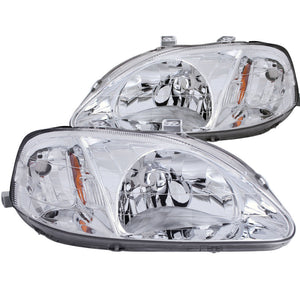 ANZO 121179 1999-2000 fits Honda Civic Crystal Headlights Chrome