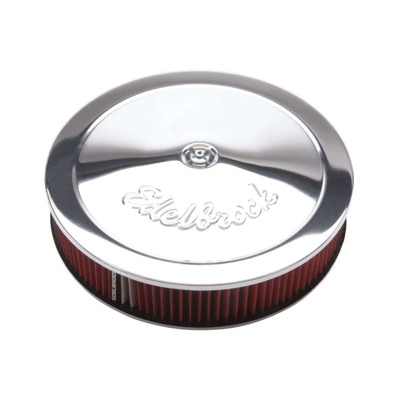 Edelbrock 1206 Air Cleaner Pro-Flo Series Round 14 In Diameter Cloth Element Chrome