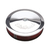 Edelbrock 1206 Air Cleaner Pro-Flo Series Round 14 In Diameter Cloth Element Chrome