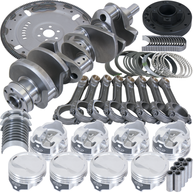 Eagle B16012EA030 fits Ford 302 3.000in Crank 5.090in I-Beam Rod 4.030in Piston Damper/157 Tooth FP Balanced Assembly