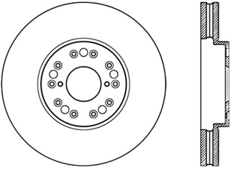 Stoptech 126.44083CSL Power Slot 93-05 Lexus GS Series / 00-05 IS300 / 93-94 LS Front Left Cryo Slotted Rotor